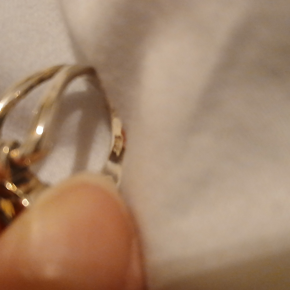 Heart-Shaped 925 Silver Size 7 Citrine Ring - Picture 5 of 7